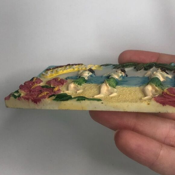 aloha from waikiki hawaii souvenir hula girls hibiscus beach resort magnet - Picture 2 of 5